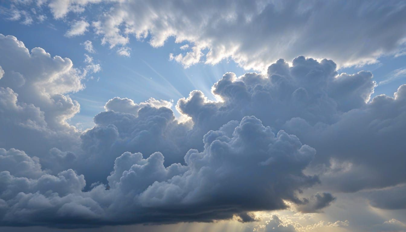 Serene Sky of Fluffy Clouds