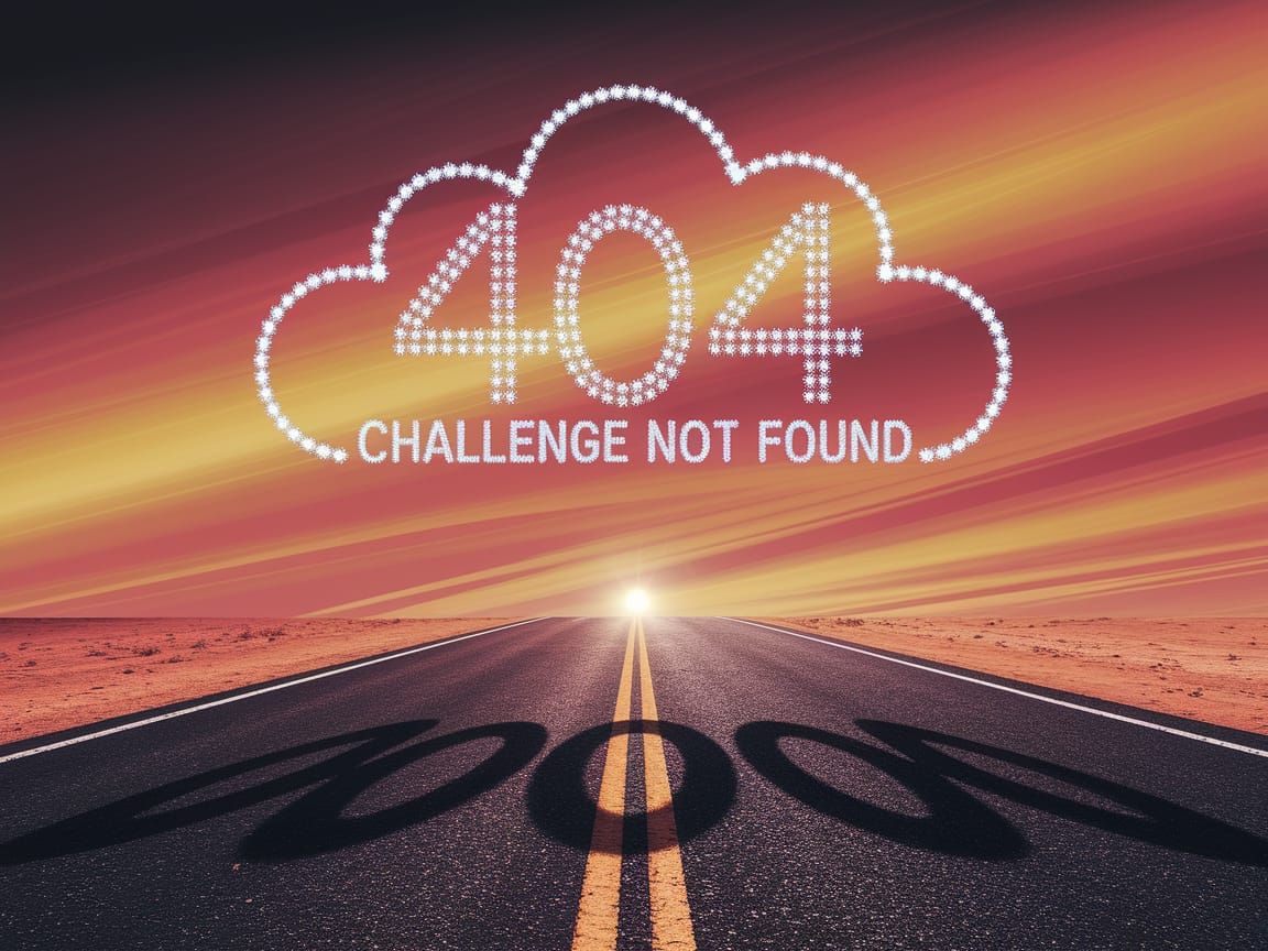 Ethereal 404 Cloud Sign at Sunset