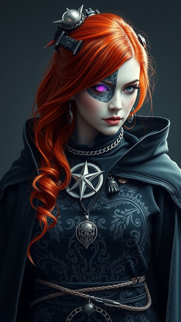 Cyberpunk Sorceress with Biomechanical Implants