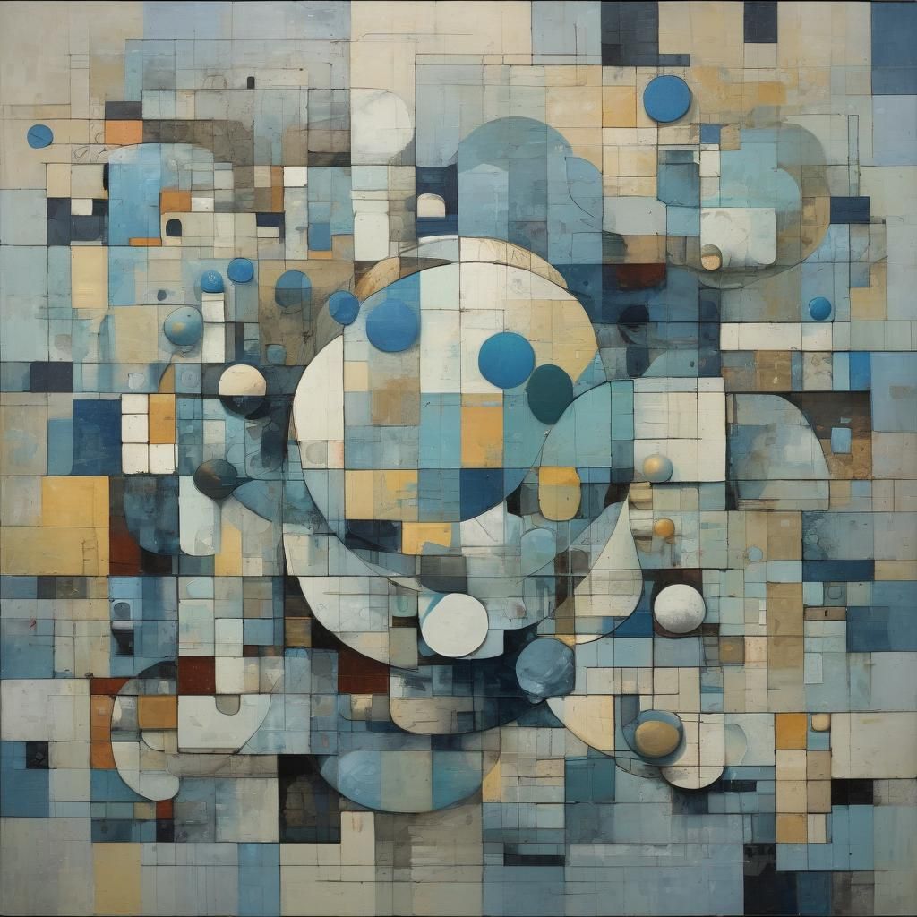 Geometric Forms in Oil Painting Style
