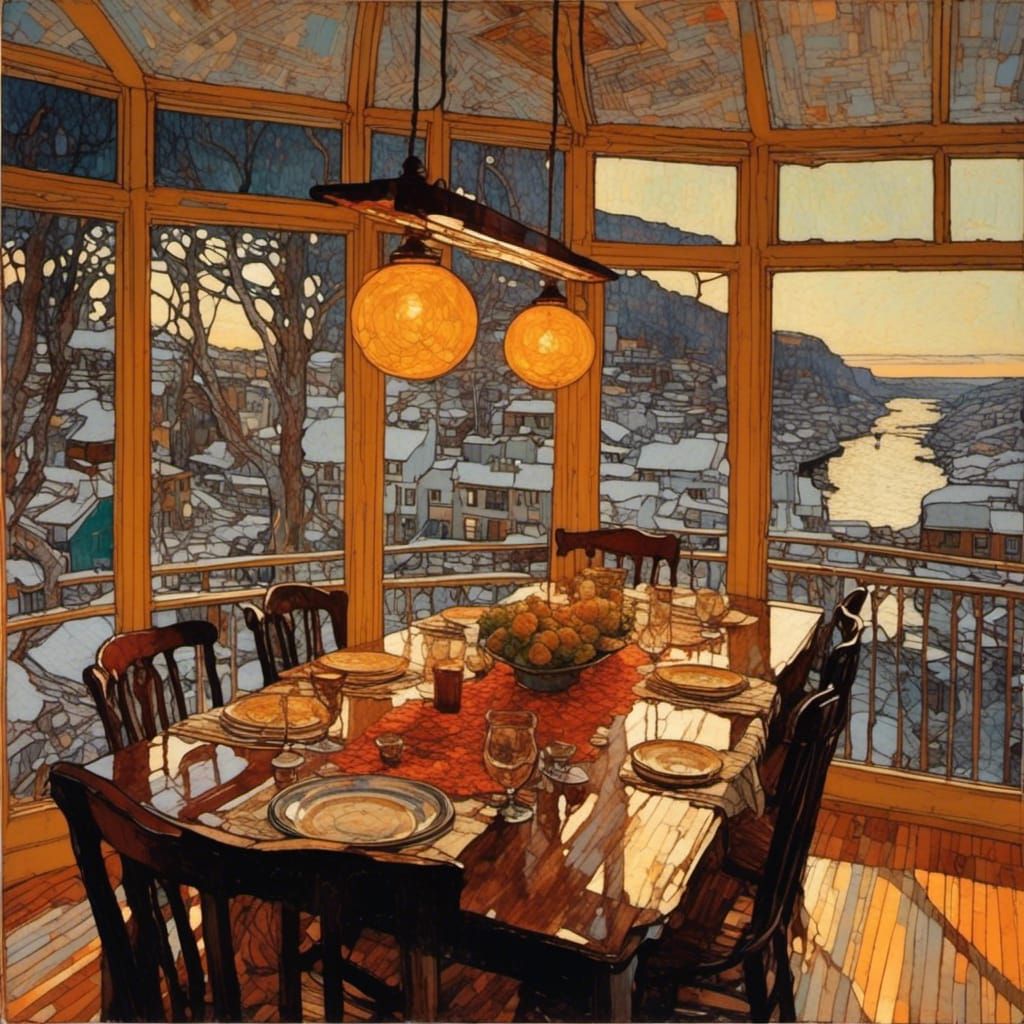 Bohemian Kitchen in Australian Tonalism Style