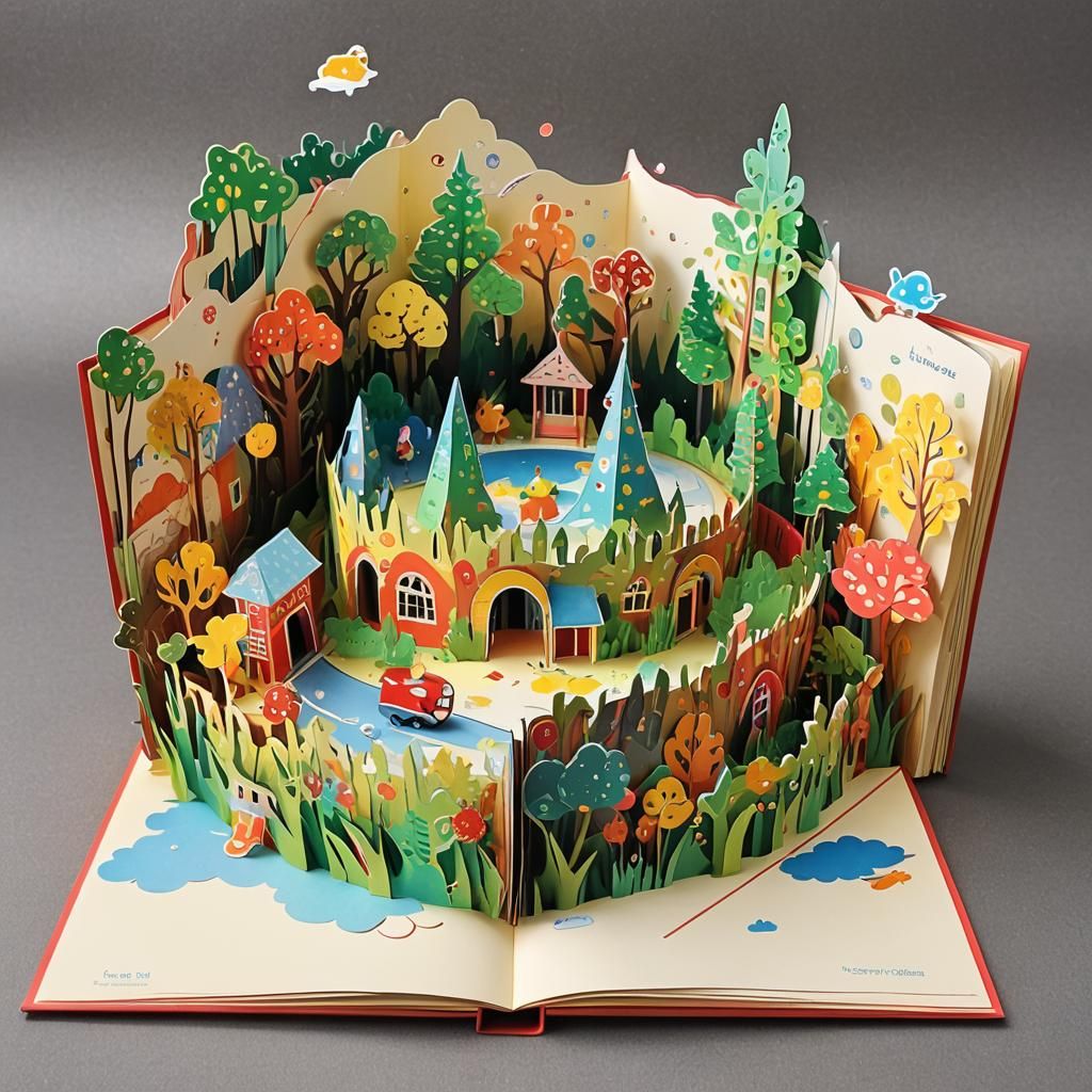 Colorful 3D Pop-Up Book for Kids