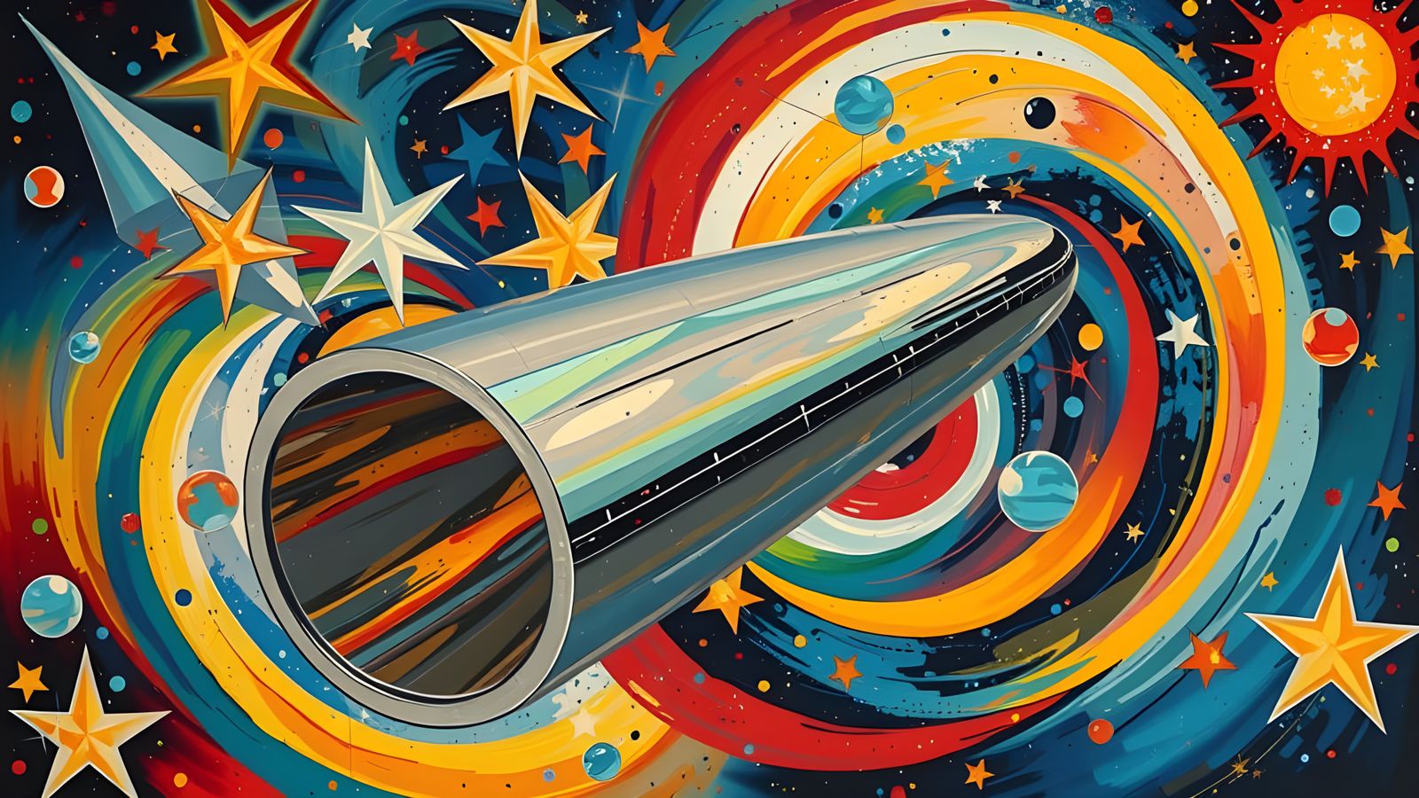 Surrealistic Mirror Vortex in Bold, Clashing Colors