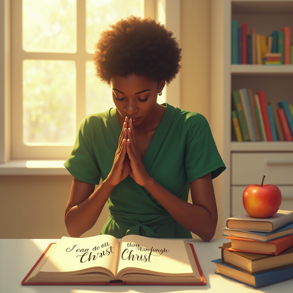 Serene Urban Teacher in Golden Light