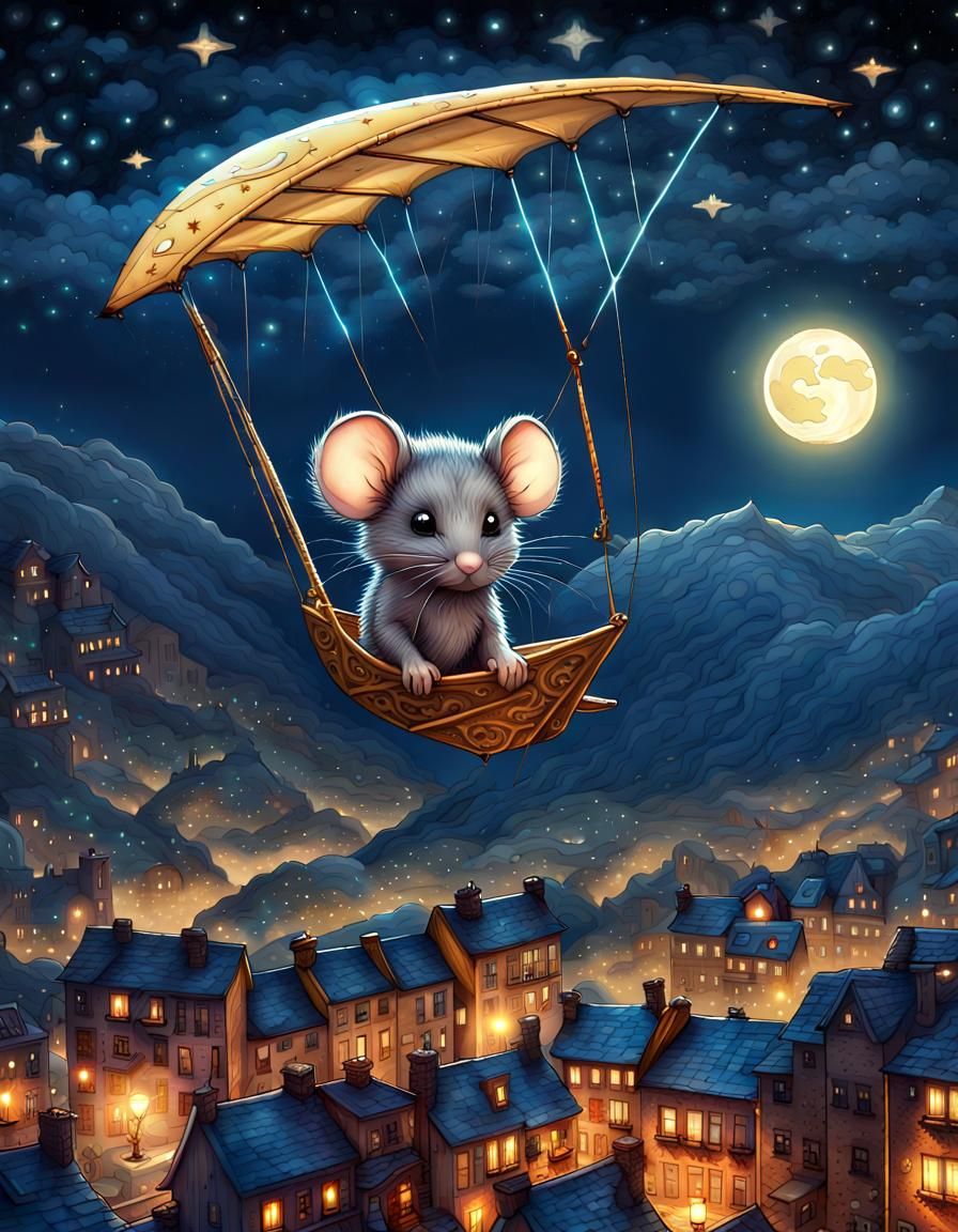 Starry Night Mouse Hang Gliding Adventure