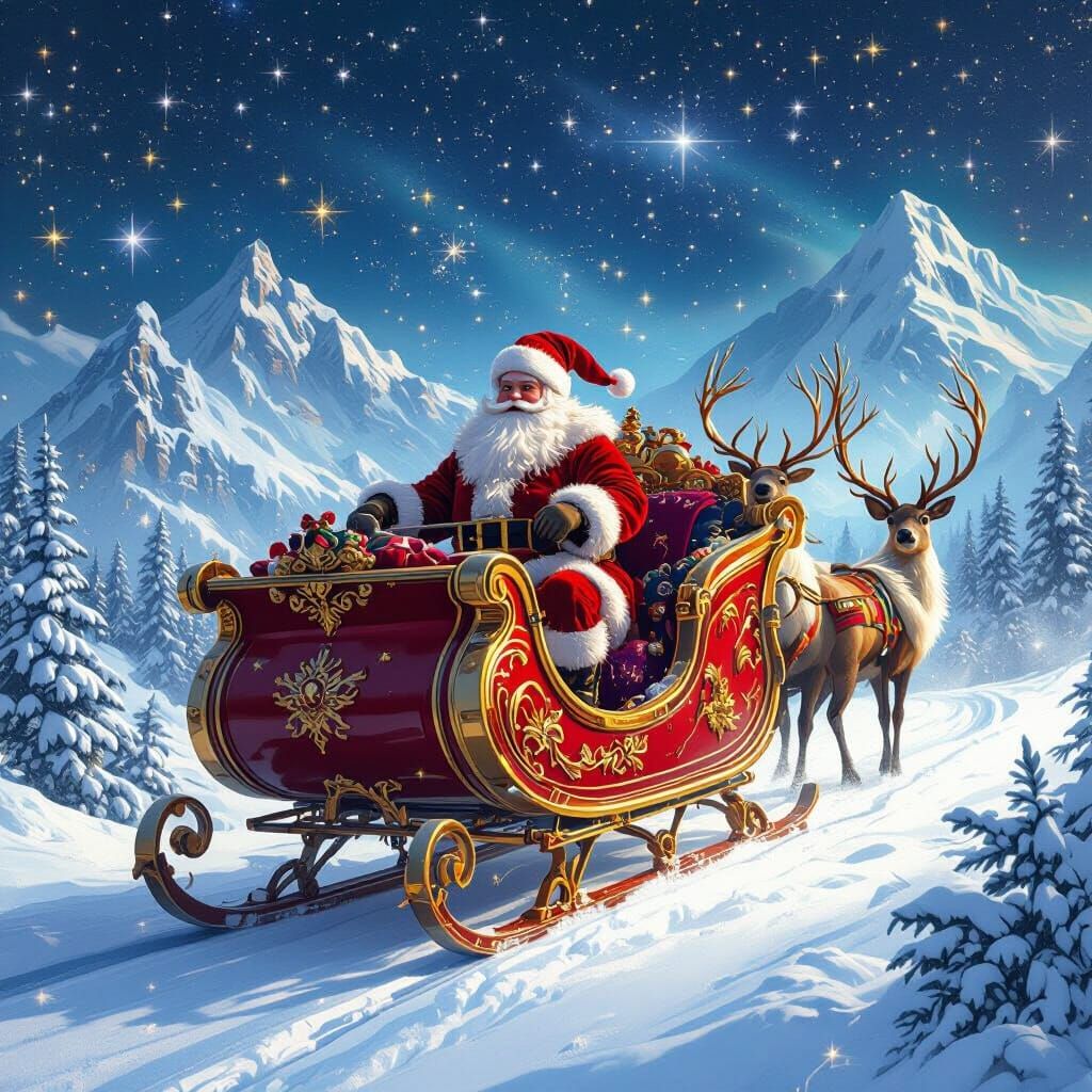 Santa's Sleigh Ride in Winter Wonderland