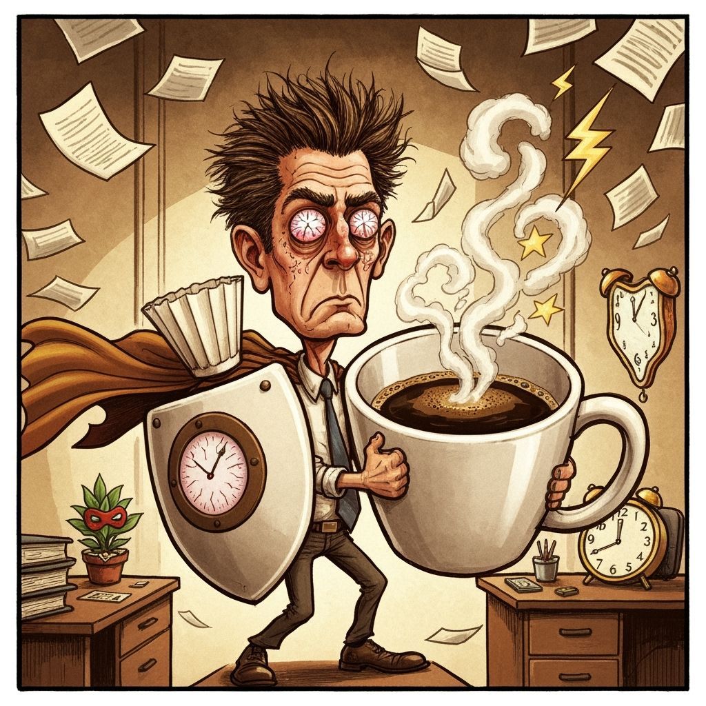 Coffee Superhero Rises from Chaotic Office