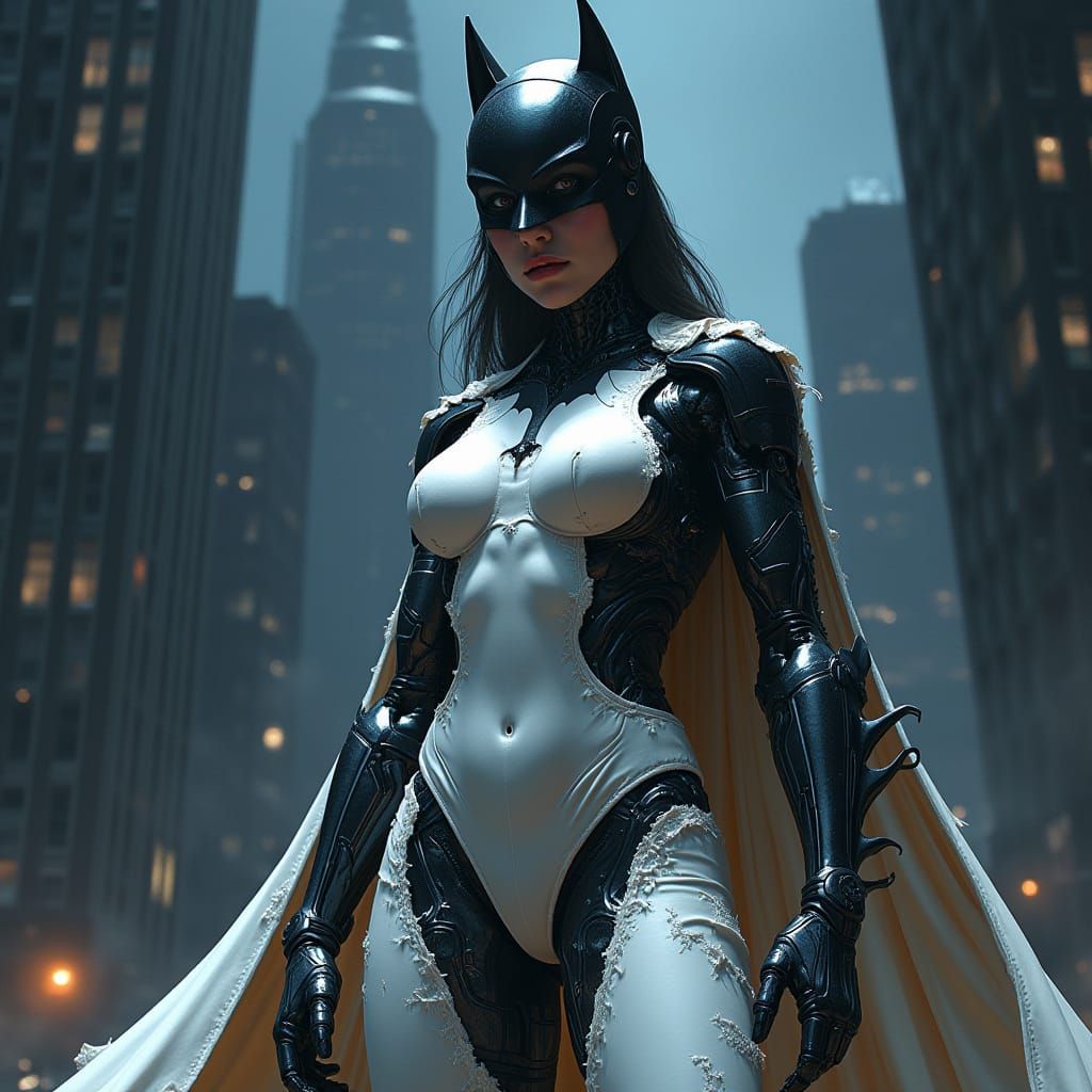 Cyborg Heroine Empowered by Futuristic Technology