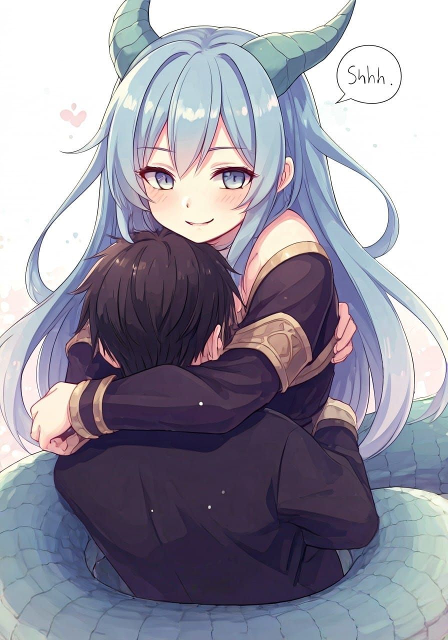 Chibi Anime: Snake Woman's Secret Embrace