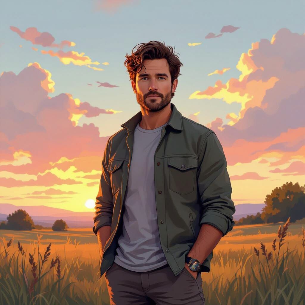 Todd Duckworth in Serene Landscape, Academic Art