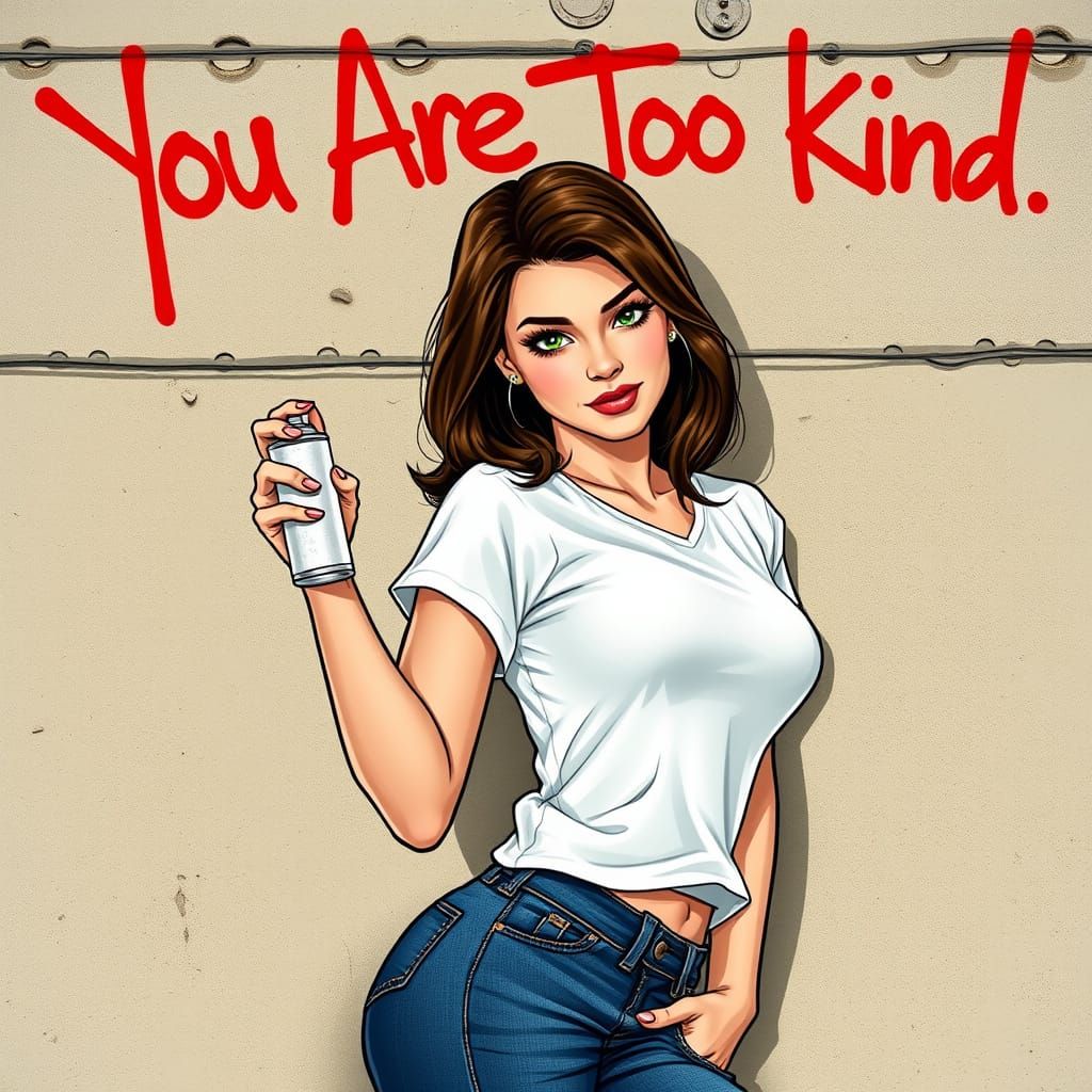 Sultry Pin-Up Girl in Graffiti Alley