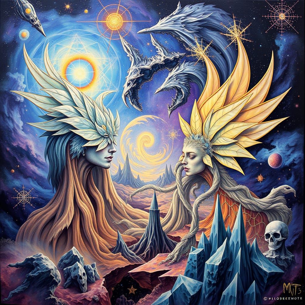 Fractal Emotions in Surrealist Cosmic Dreamscape