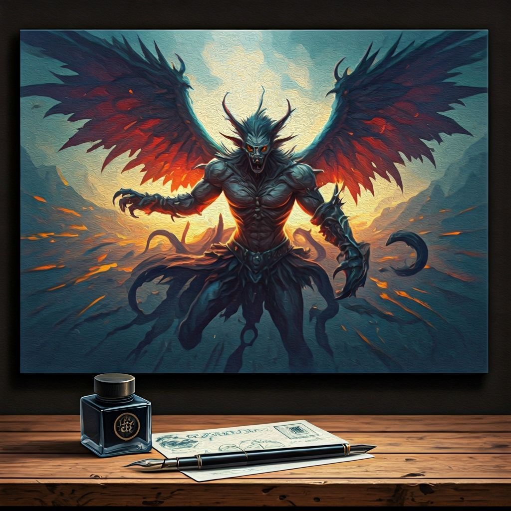 Vintage French Postcard Scene with Ink and Quill