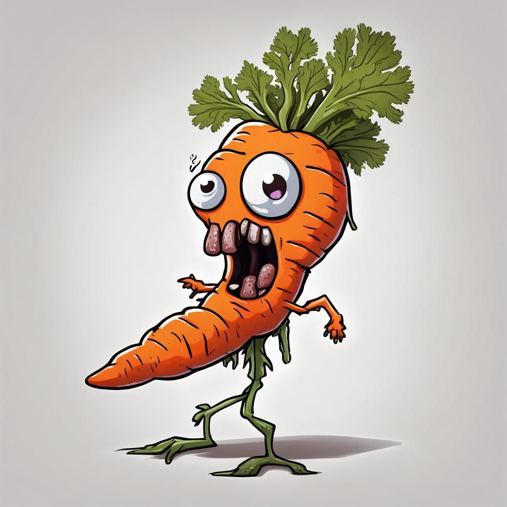 Personified Zombie Carrot: A Study in Decay