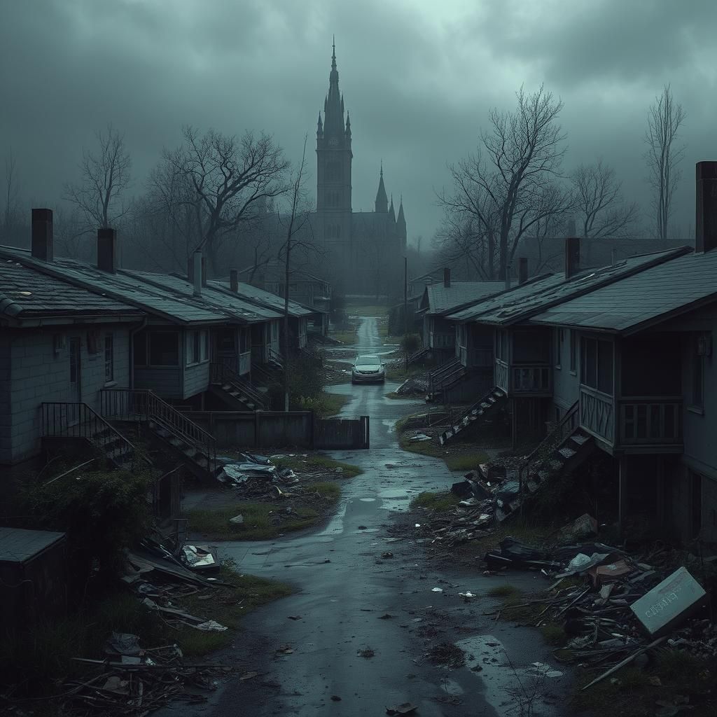 Decaying Urban Landscape in Ominous Style