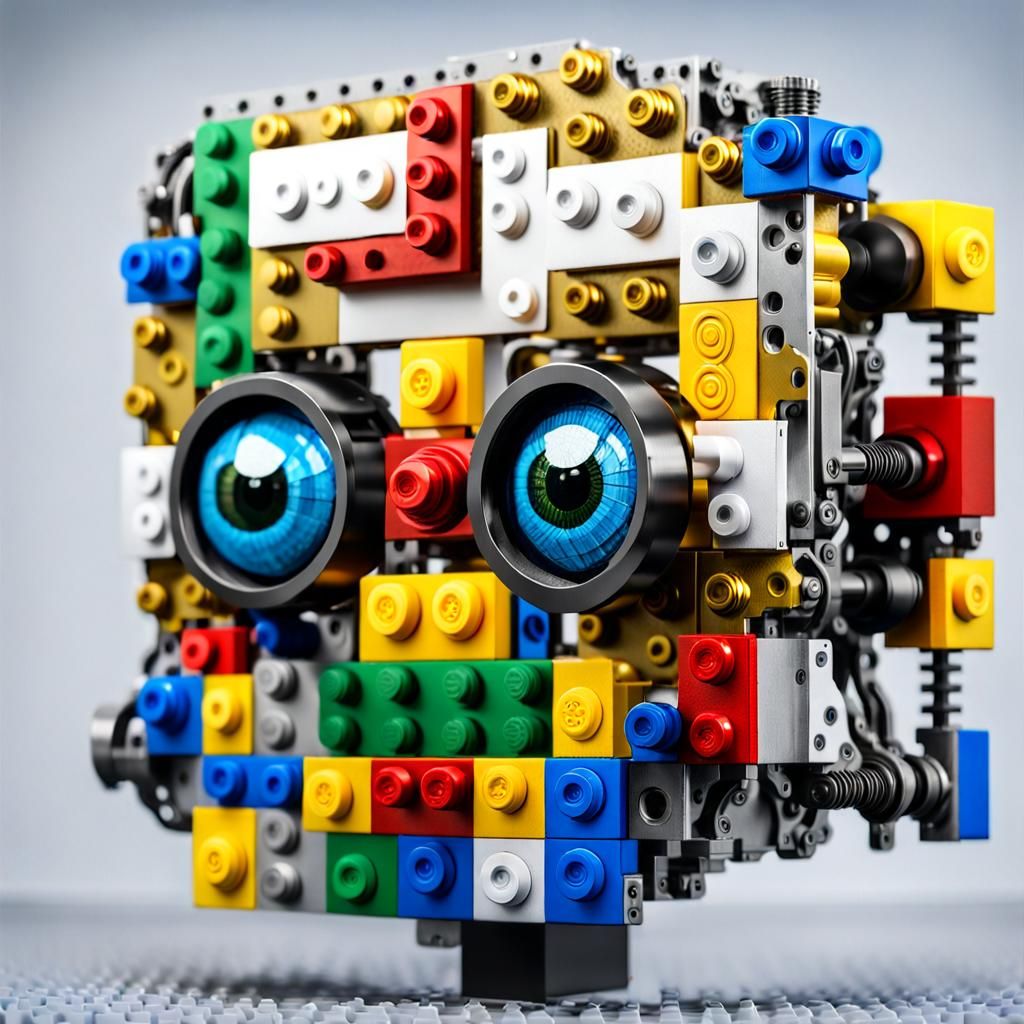 Steampunk Cyborg Robot Head with Visible Robotics