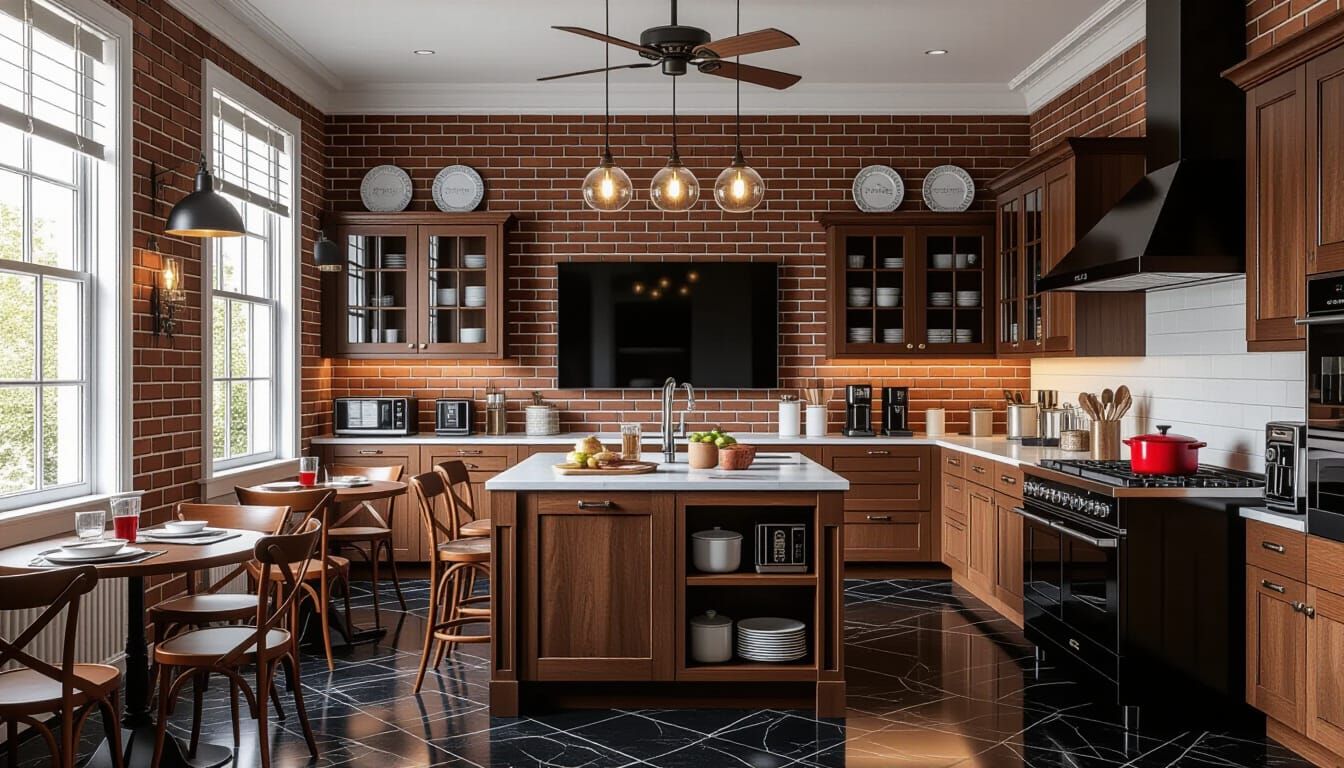 Vibrant Victorian Kitchen with Modern Appliances in Hyperrea...