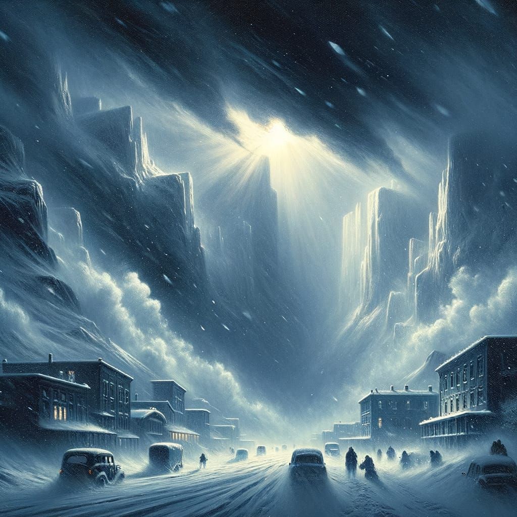 Minimalist Snow Apocalypse in Atmospheric Realism Style