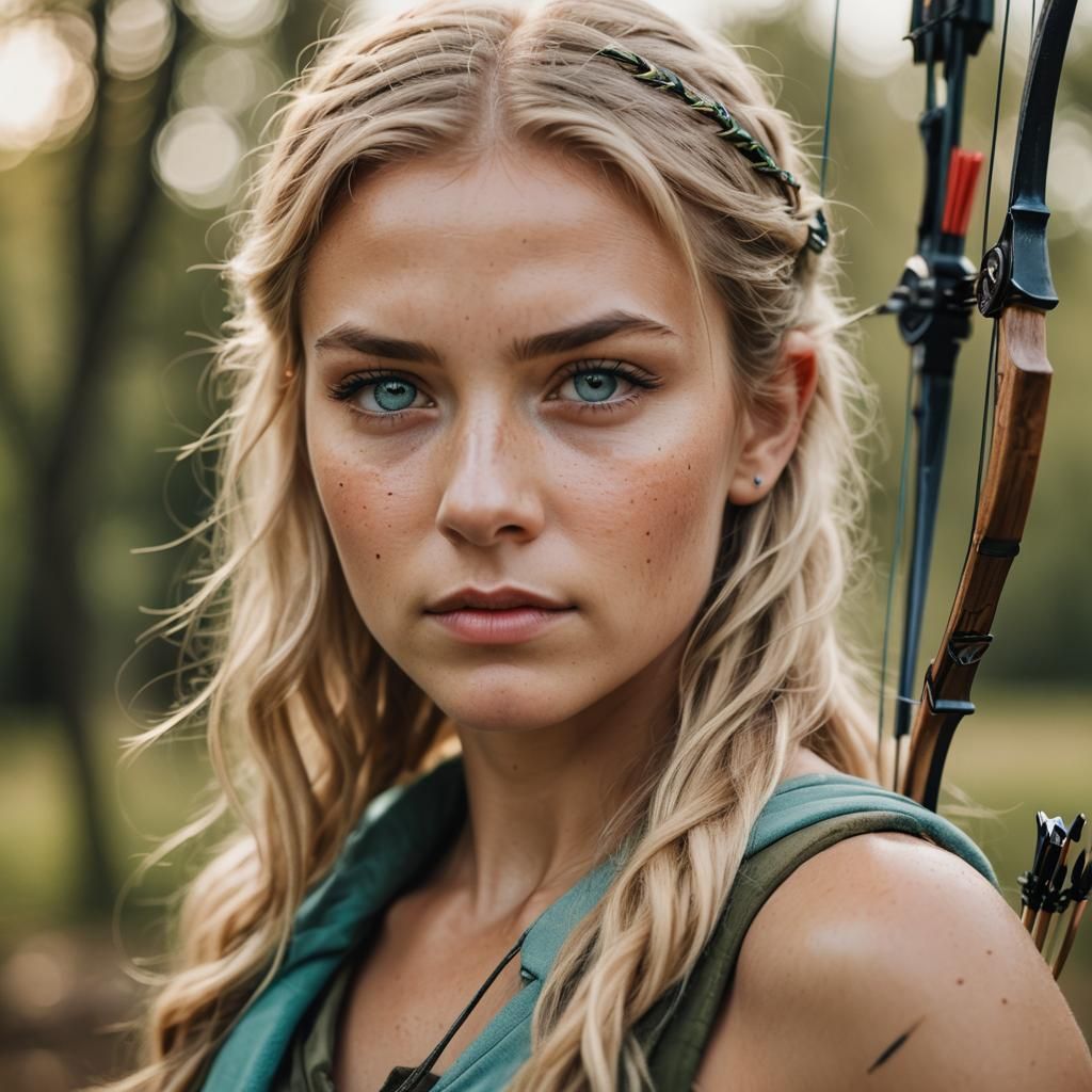 Woman with Bow and Arrow: Portrait Photography