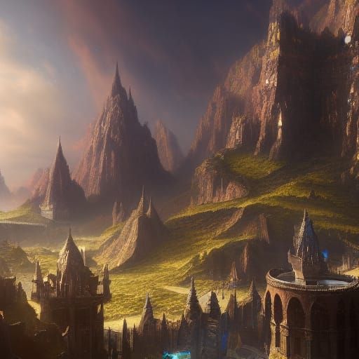 Fantastical Avalon in Detailed Matte Painting
