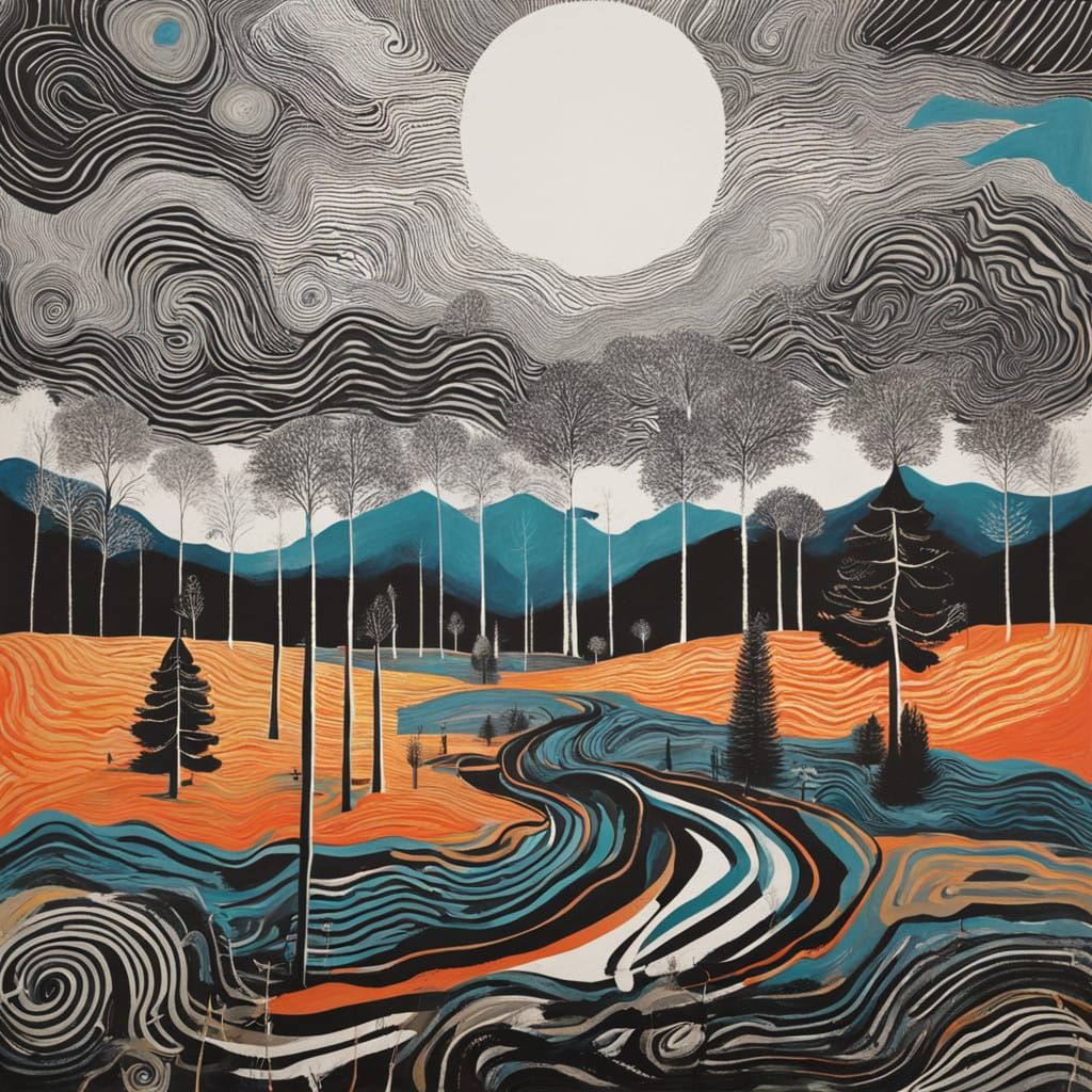 Ethereal Dystopian Cityscape in Psychedelic Hues