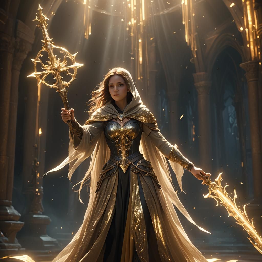 Ethereal Luxaria in Shimmering Light, Cinematic Film Still