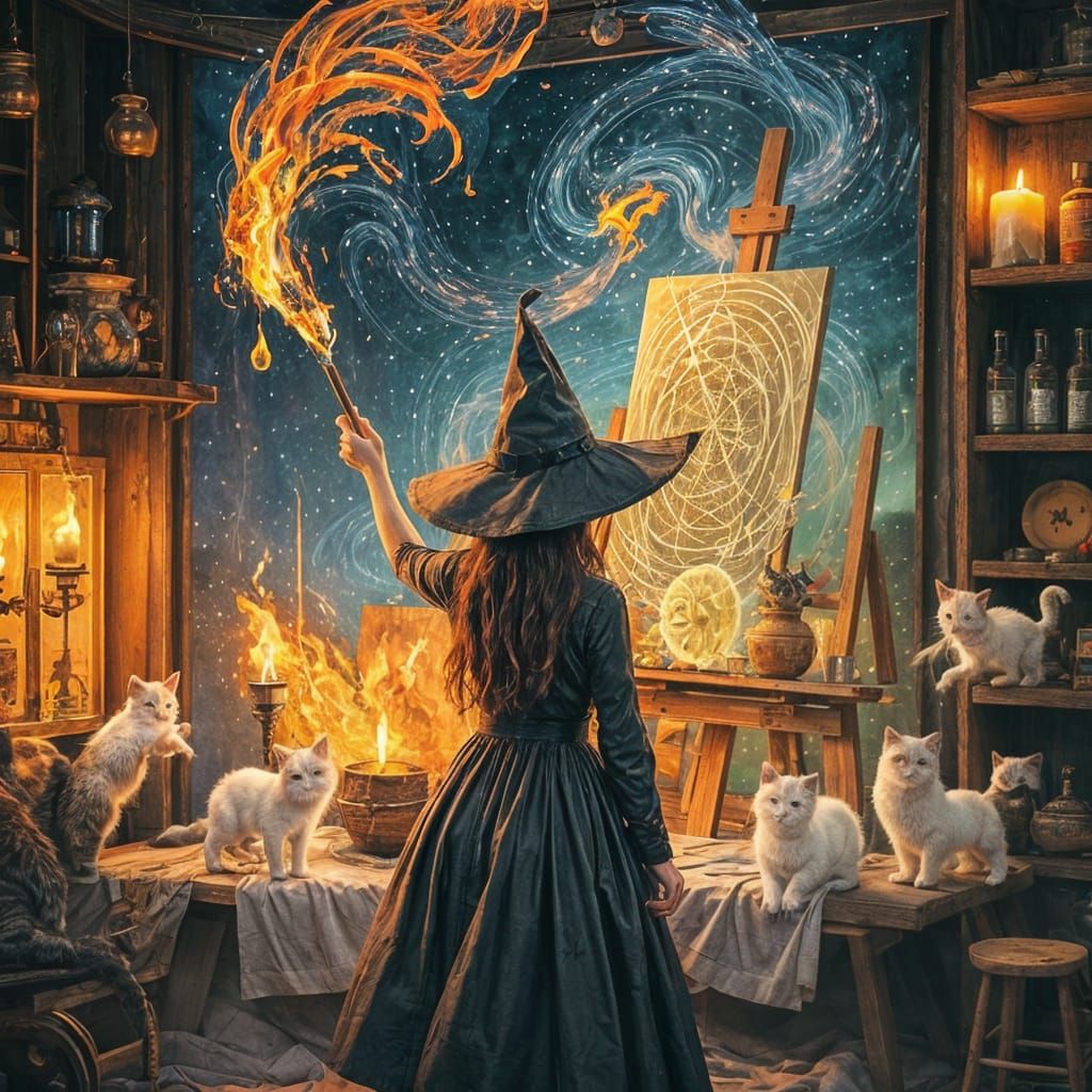 Enchanted Artistry: Painting Comes Alive in Magical Studio