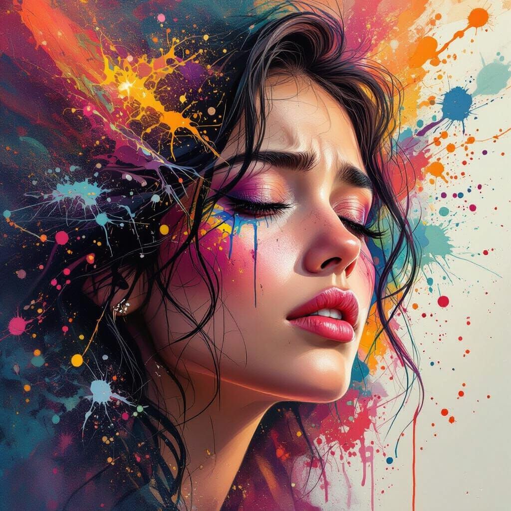 Vibrant Splash Art Blends Joyful Colors with Emotional Depth