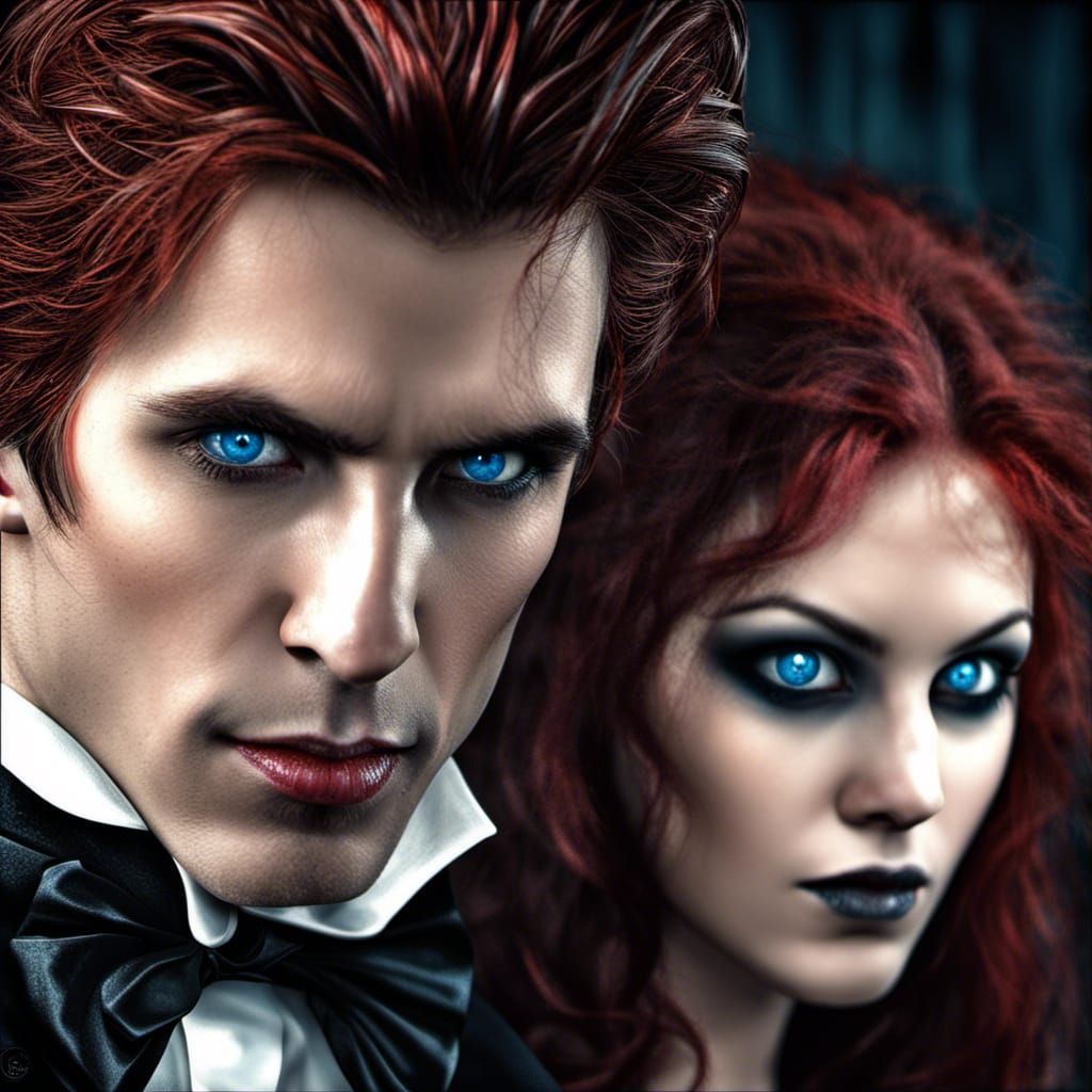 Vampire Couple: A Hyperrealistic and Cinematic Portrait