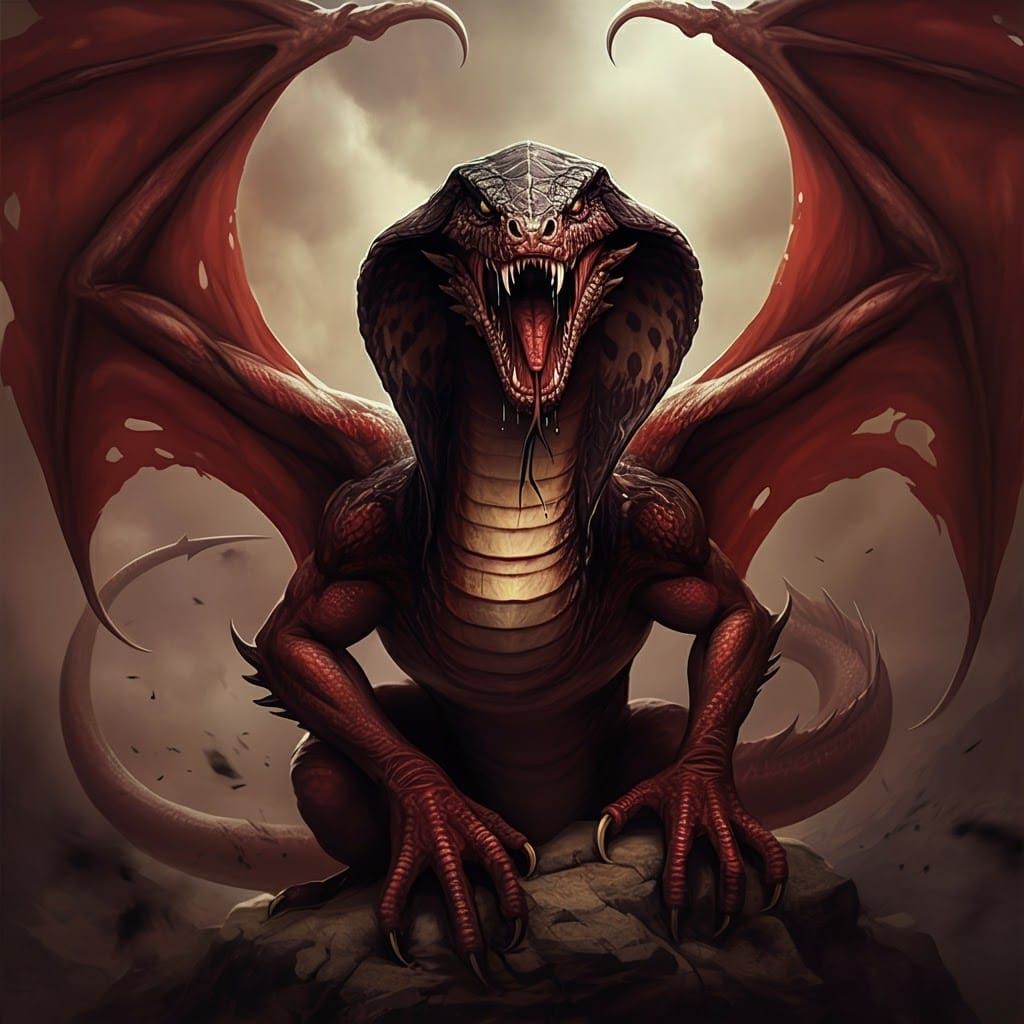 Menacing Cobra Dragon Ready to Strike