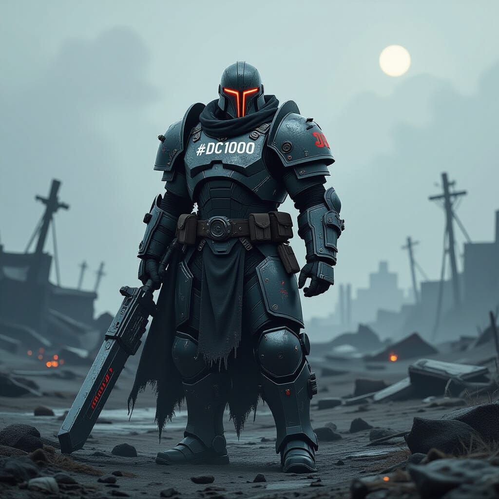 Hearthkyn Warrior in War-Torn Landscape