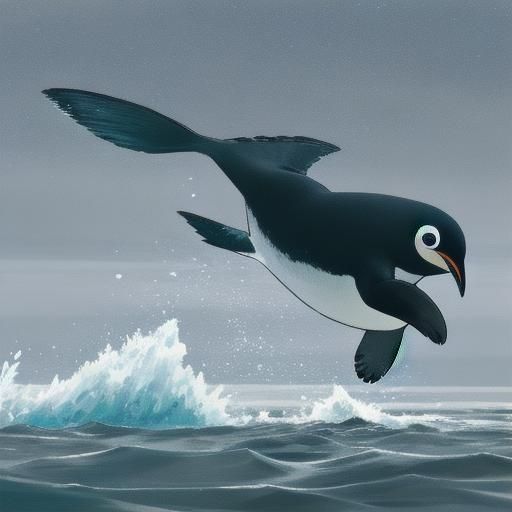 Penguin Dive: Australian Tonalist Antarctic Scene