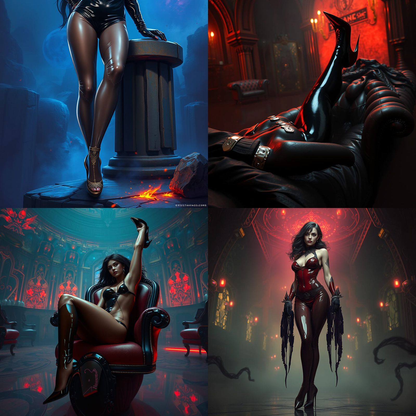 Latex Figure in High Heels: Digital Art