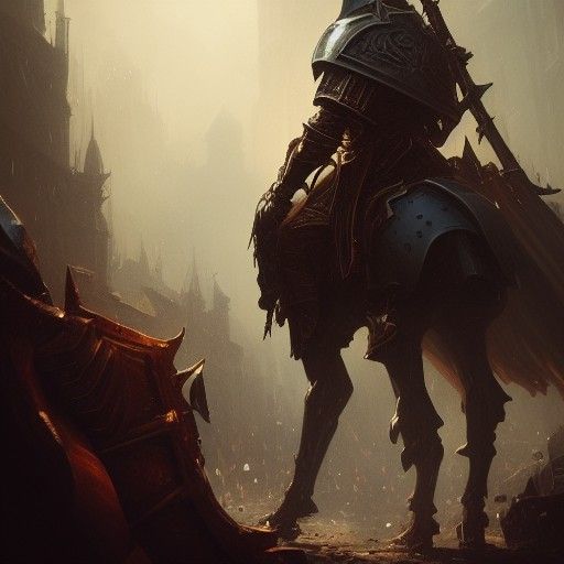 Armored Knight in Dark Fantasy Style