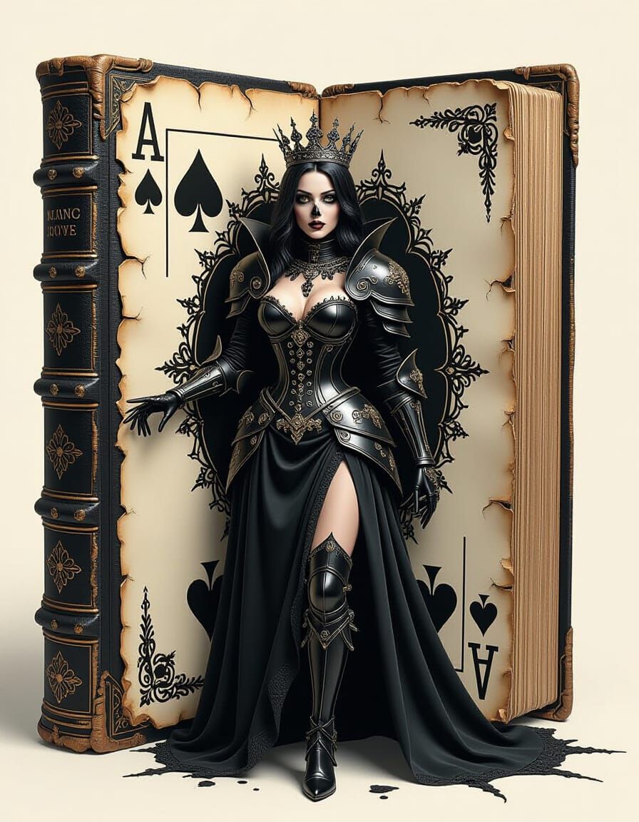 Gothic Queen Emerges from Book in Steampunk Armor