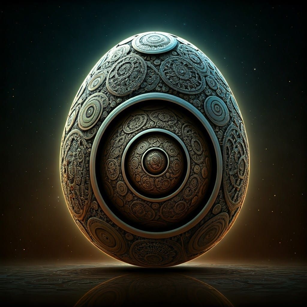 Surreal Cosmic Egg in Recursive Layers