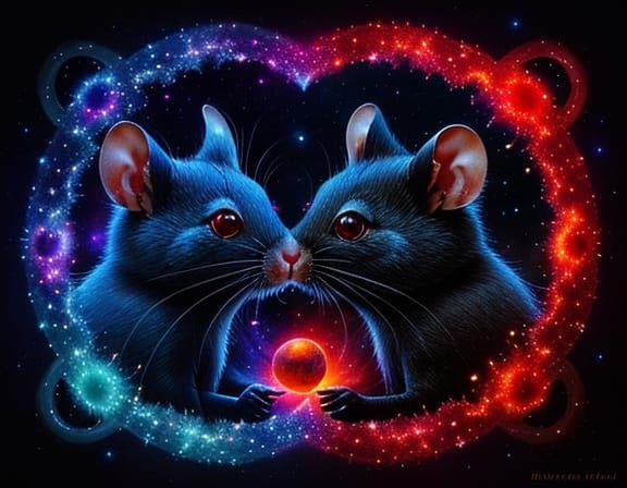 Surreal Cosmic Rendezvous of Kissing Rats