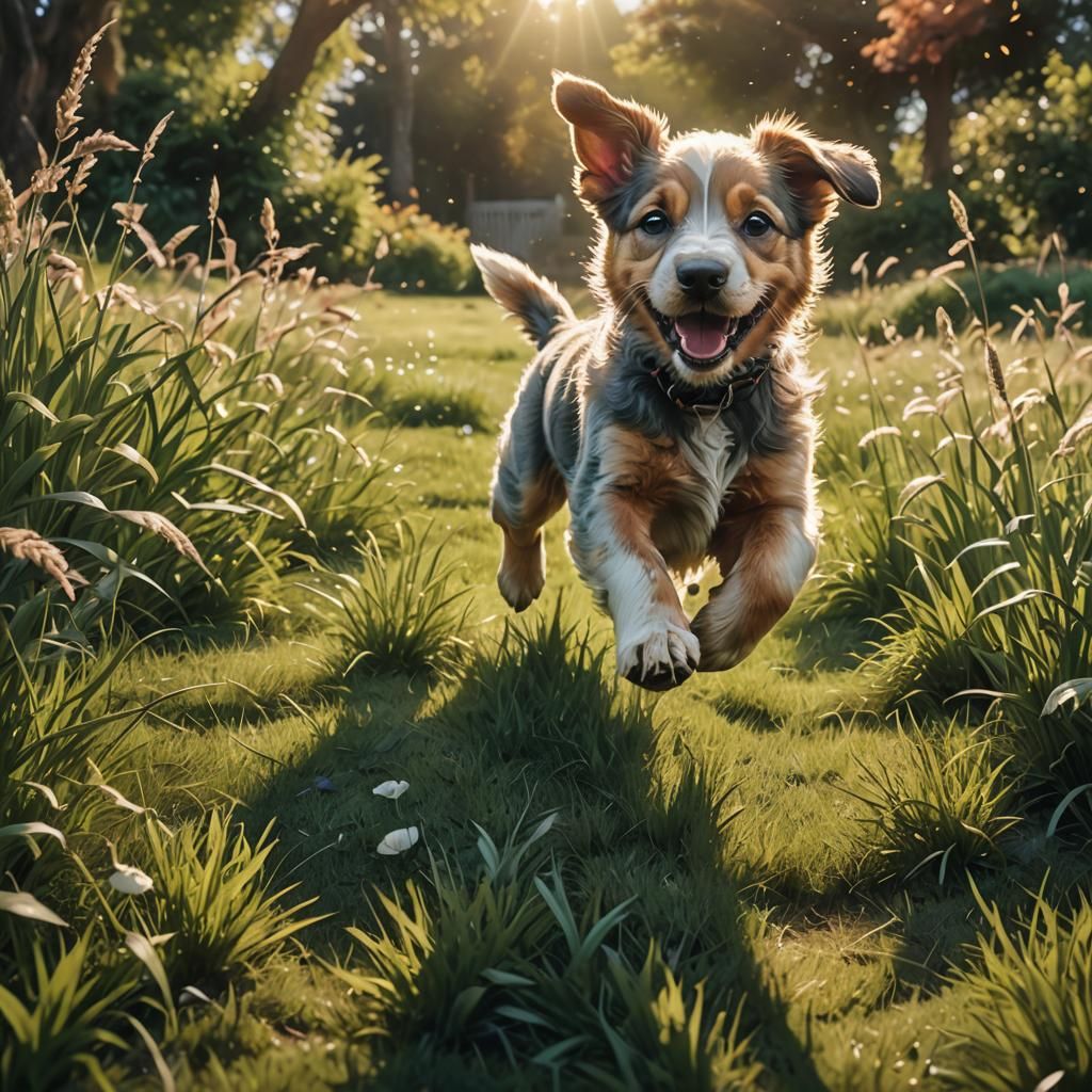 Happy Puppy Runs Free: Matte Painting