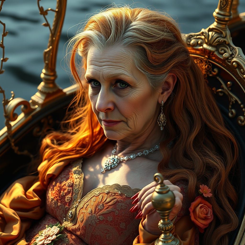 Ethereal Pre-Raphaelite Lady of Shalott