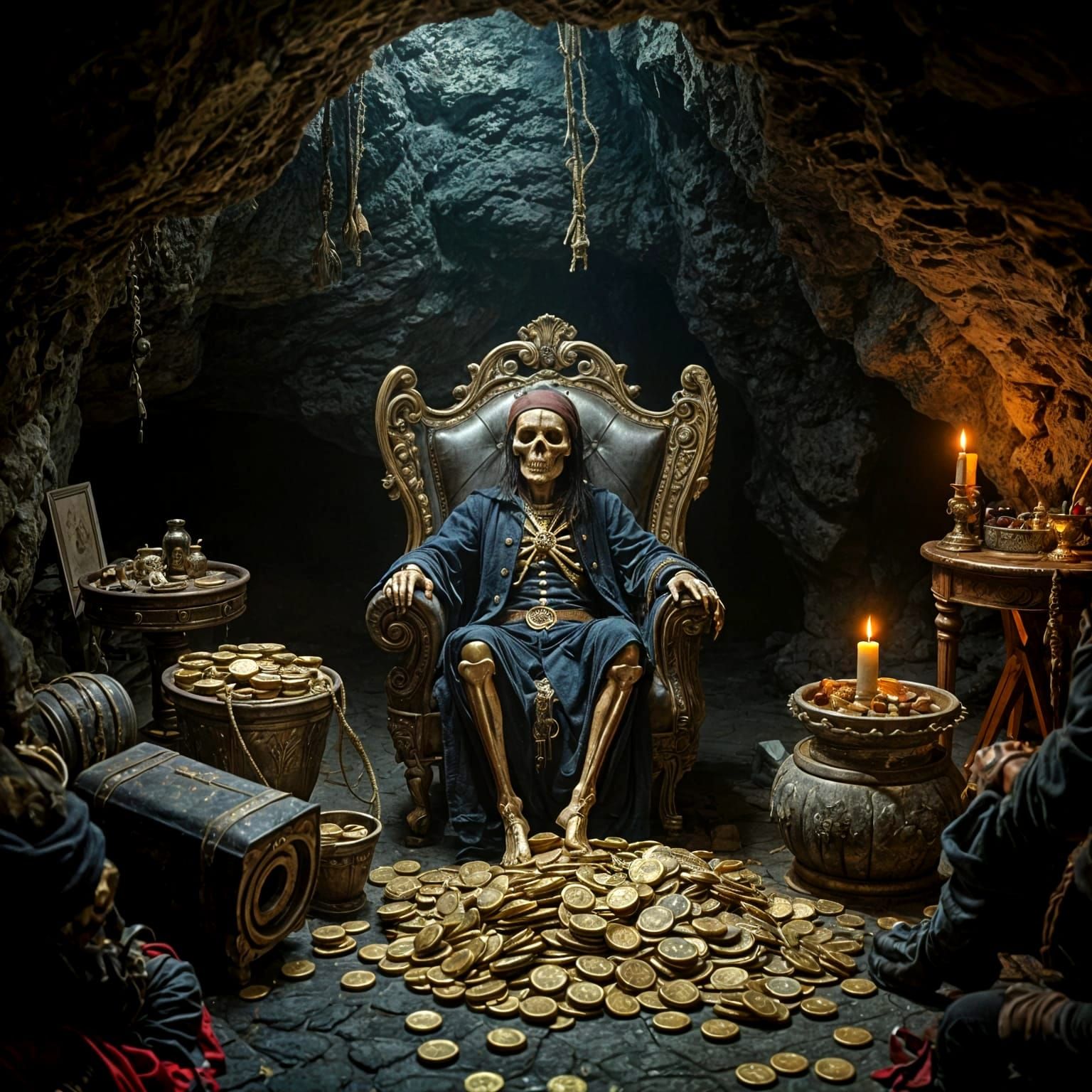 Cursed Pirate Treasure in a Damp Cave