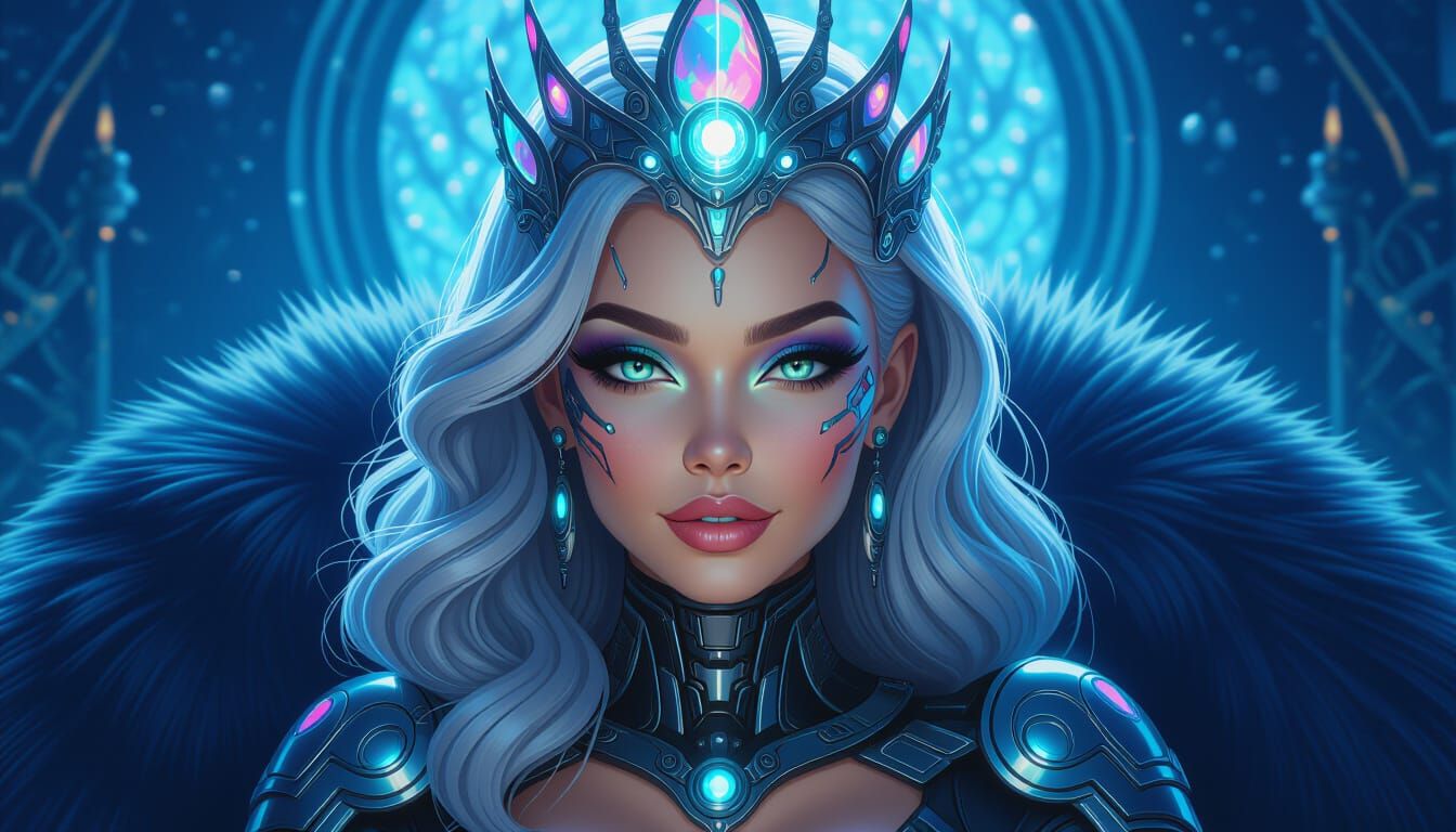 Hyper-Realistic Sci-Fi Queen Portrait