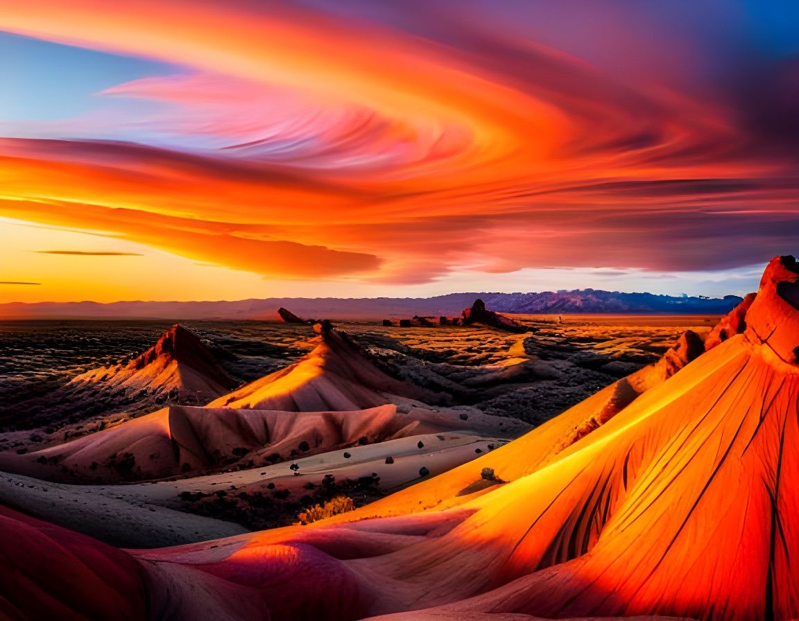 Sunset at the Mojave Desert