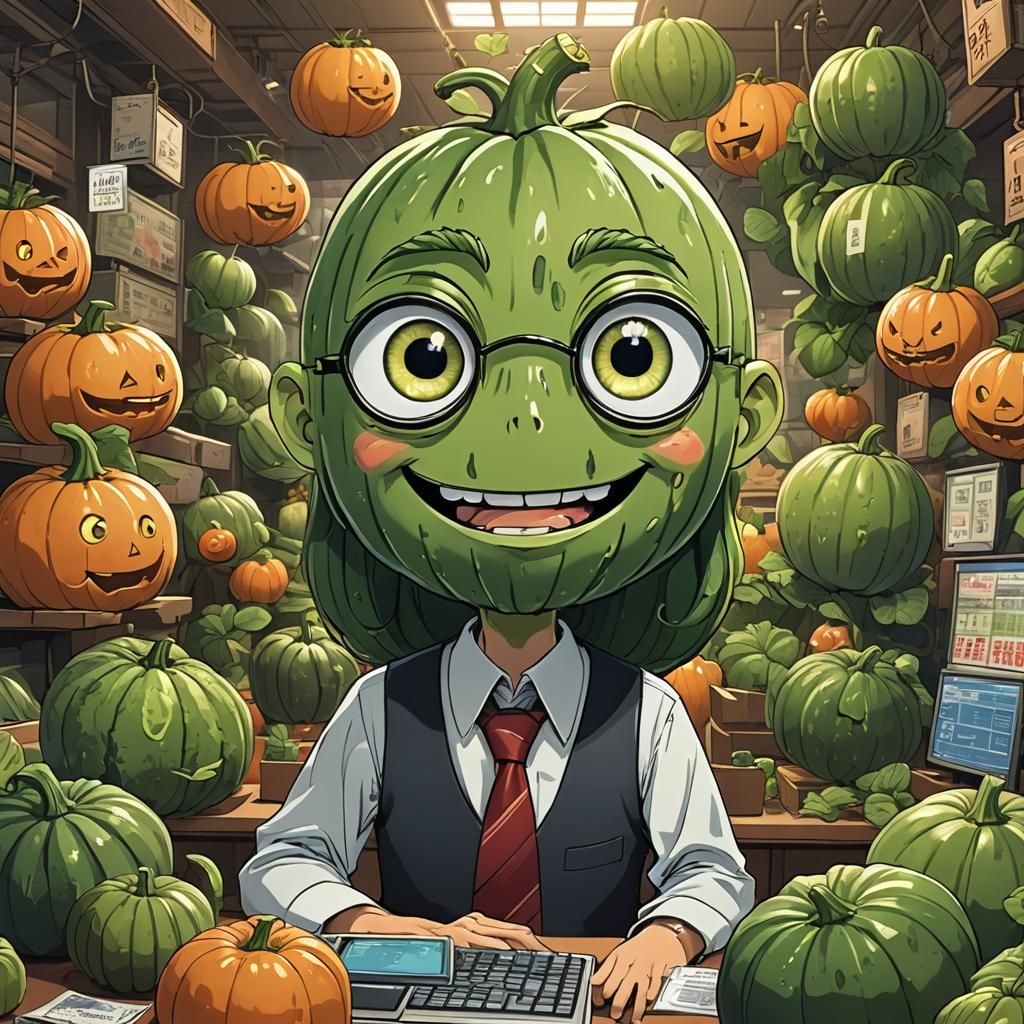 Happy Cucumber Trader Celebrates Success