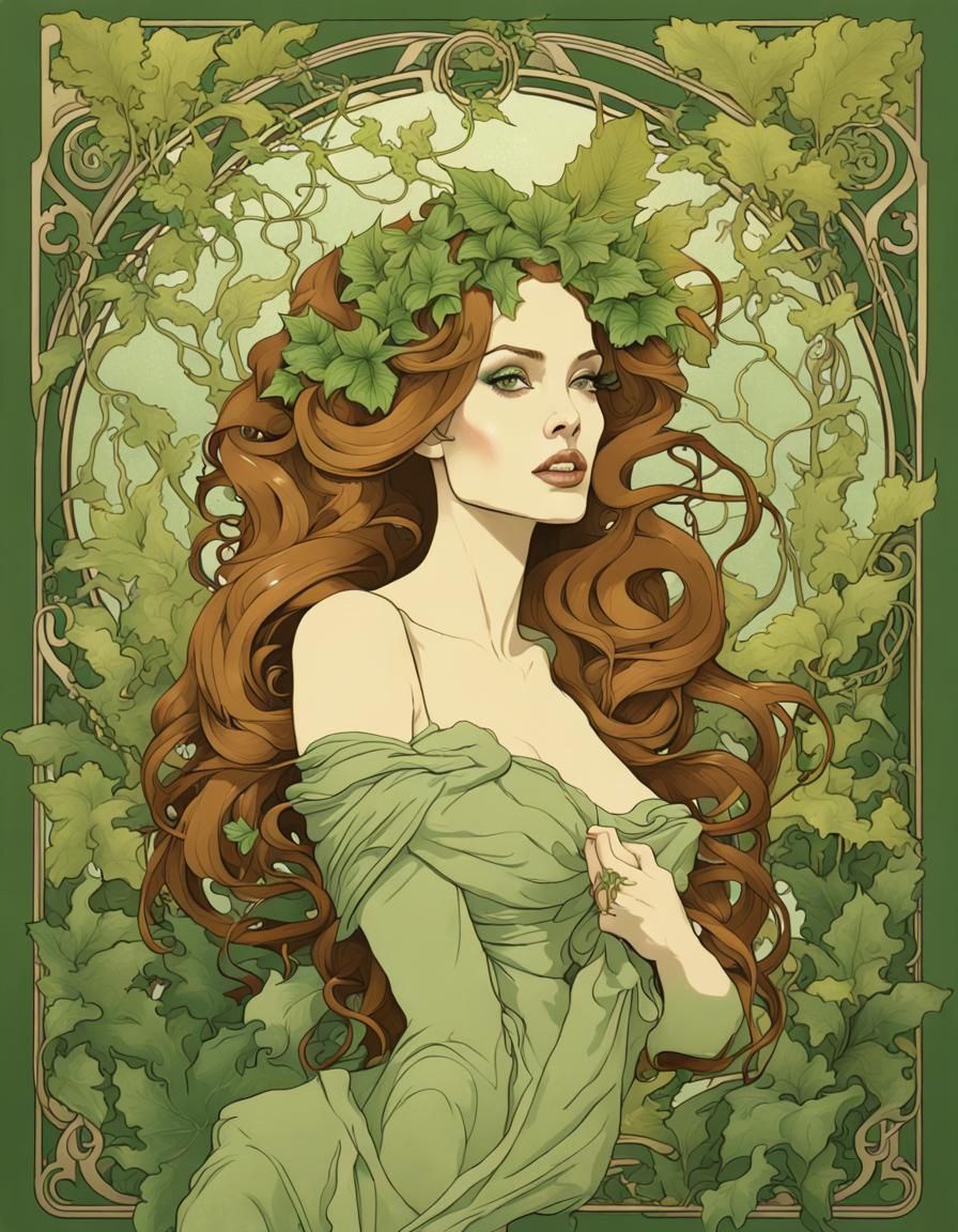Poison Ivy in Art Nouveau Style