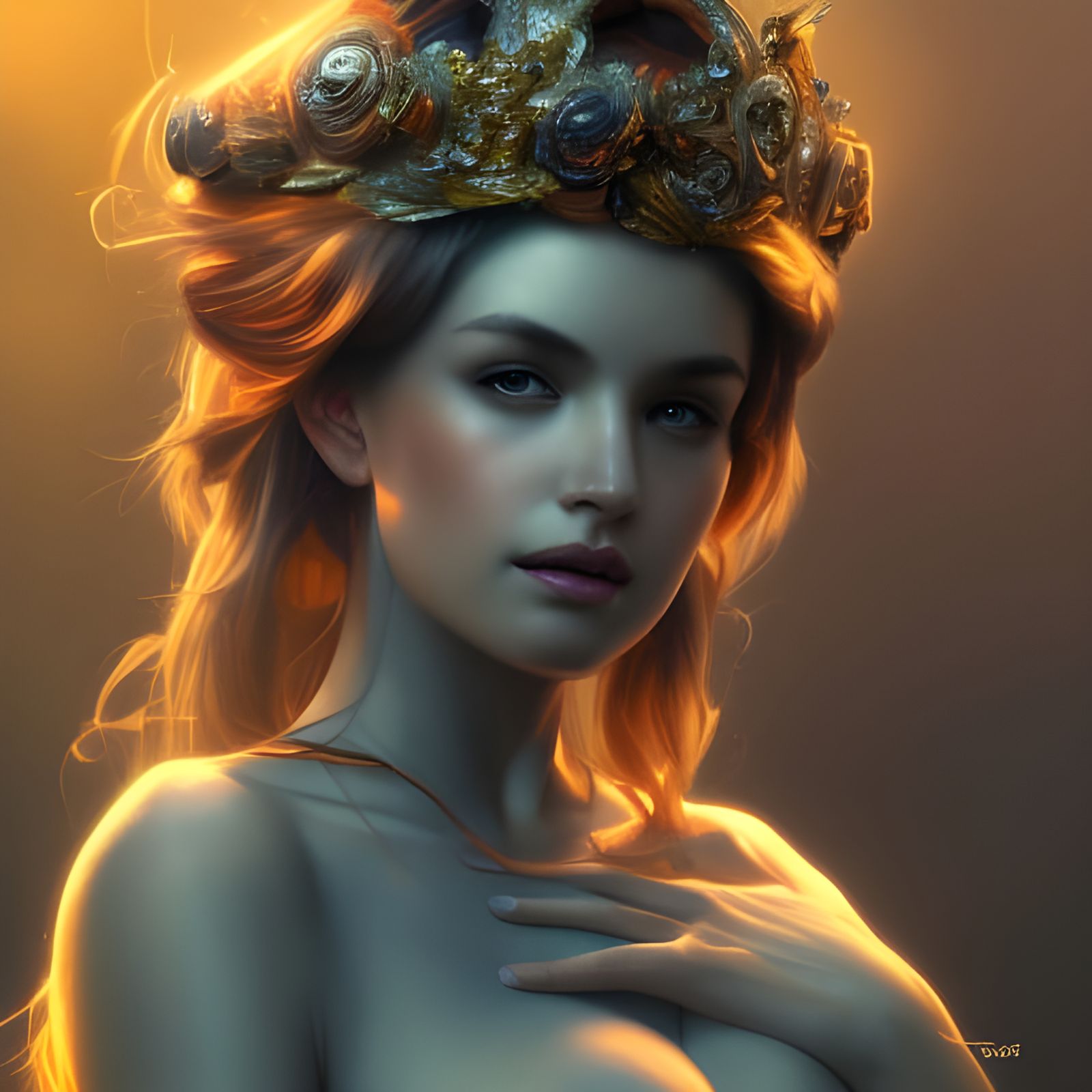 Goddess of Music Portrait in Digital Art Style
