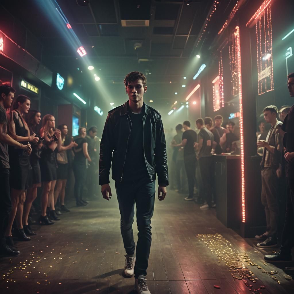 Nightclub Entrance in Cinematic Style