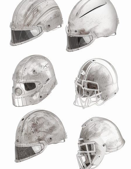 "Rust & Resilience: Post-Apocalyptic Helmet Concept Art Series". 10b