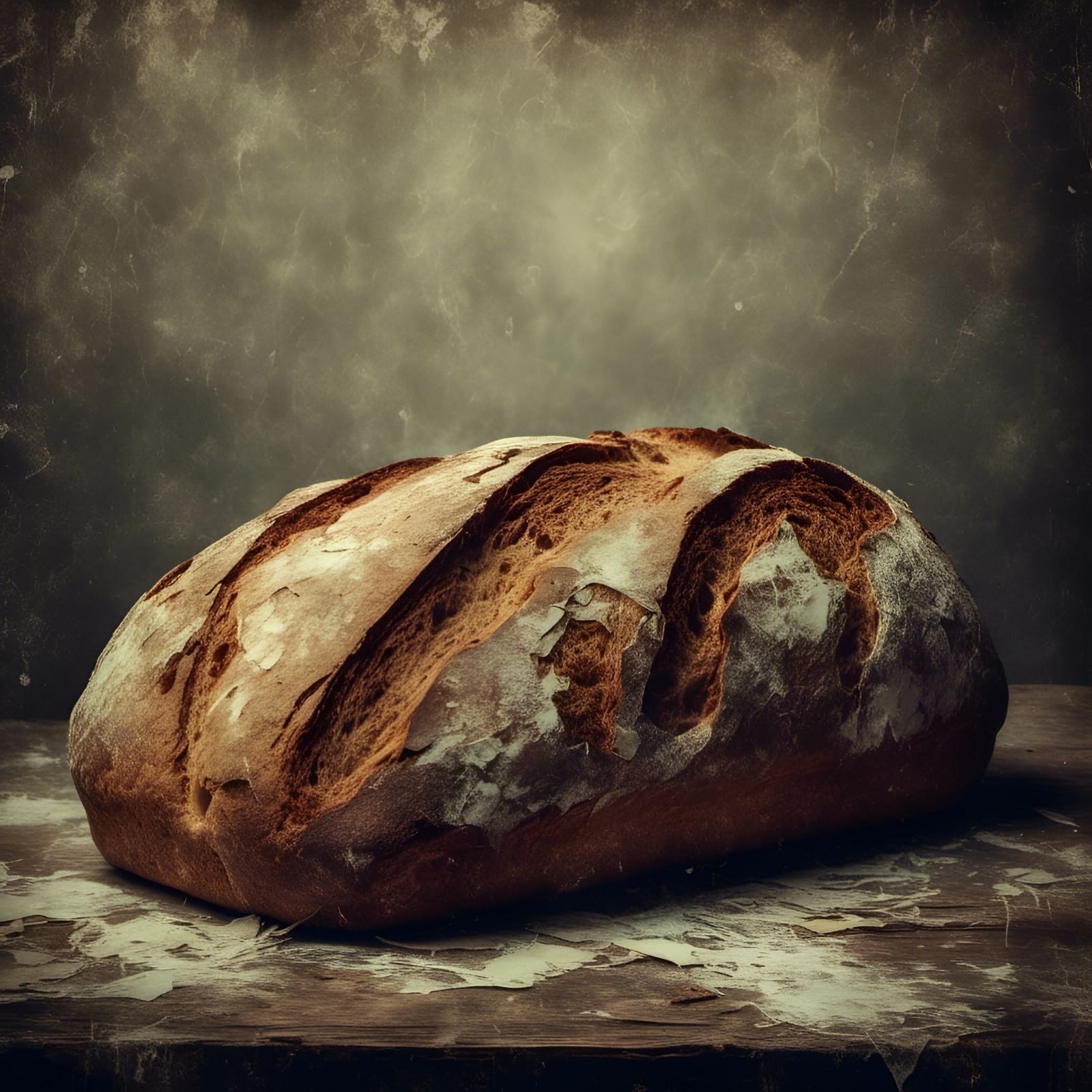 Eerie Loaf of Bread on a Table
