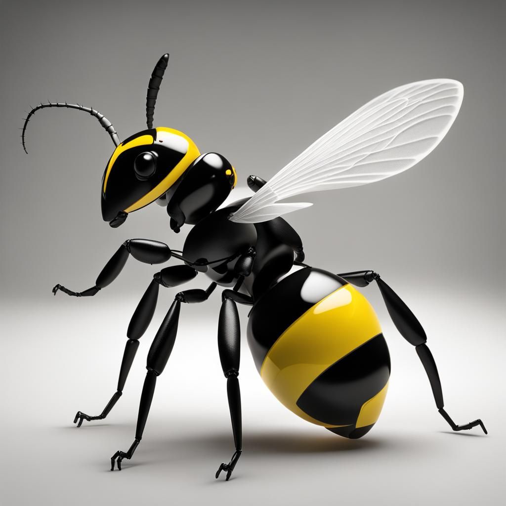 Bee-Ant Hybrid Creature in Graffiti Art Style