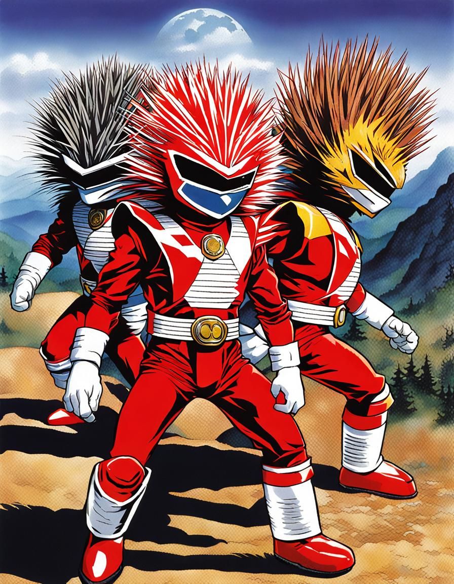 Mutant Porcupine Red Power Ranger: Super Sentai